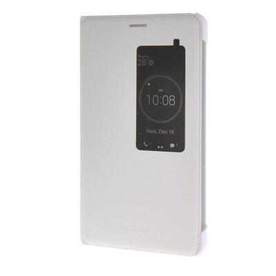 

MOONCASE тонкий кожаный флип сторона Кронштейн Окно чехол для Huawei Honor X2 Белый