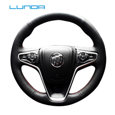 

LUNDA Artificial Genuine Leather Car Steering Wheel Cover for Buick Regal Opel Insignia 2014 2015 Black Red