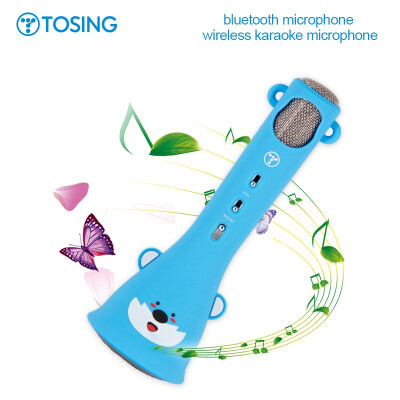 

TOSING X3 Kids Wireless Karaoke Microphone Blue tooth Speaker Cute Soft Materials Kids Gift Language Education with Carrying Case