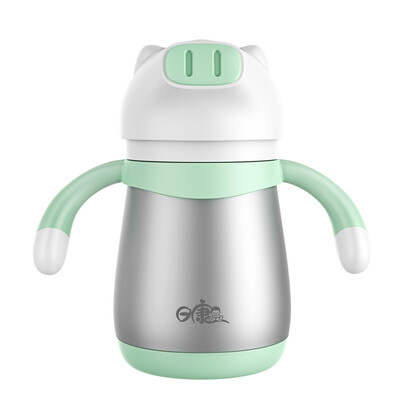 

Rikang childrens mug with handle stainless steel sippy cup stainless steel drinking cup student cup 250ml green RK-B4004