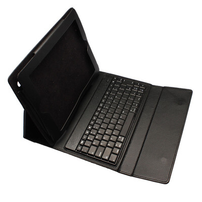 

Black Leather Bluetooth Wireless Silicon Keyboard Keypad Case Cover For iPad 23