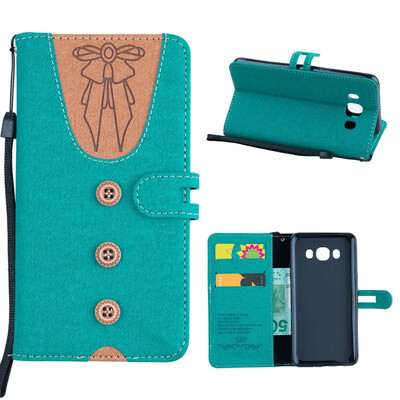 

MOONCASE Samsung Galaxy J5 2016 stitching embossed womens leather case - green