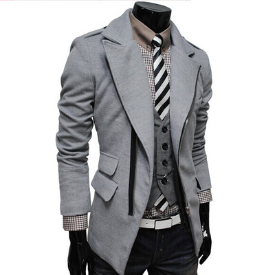 

Zogaa New Men's Woolen Overcoat Lapel