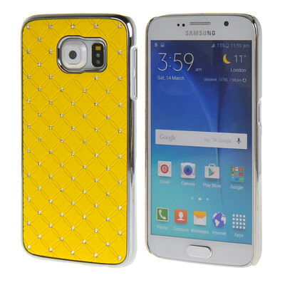 

MOONCASE Galsxy S6 Футляр Роскошные Chrome горный хрусталь Bling Звезда задняя крышка чехол для Samsung Galsxy S6 желтый