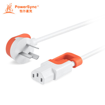 

Baoer Xingke 3 plug male to mother computer host display household appliances power cord 90 degrees word tail white orange 5 meters 3PG-MP00001 MPPB9050