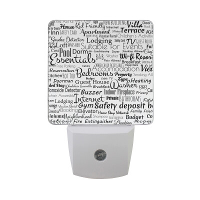 

ALAZA LED Night Light With Smart Dusk To Dawn SensorCoffee Tags Design Plug In Night Light