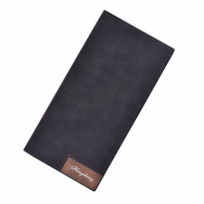 

Mens long wallet thin money antique scrub multi seat wallet Student Wallet tide button