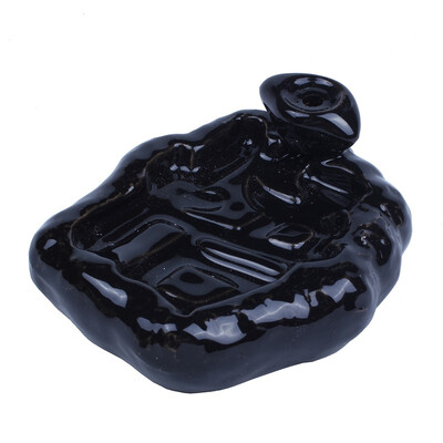 

UpperX Ceramic Lotus Flower Incense Burner Holder 48 Black