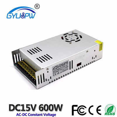 

Switch Power Supply DC 15V 40A 600W Small Volume Single Output Switching power supply for LED Strip CNC 3D Print 110V 220V AC DC