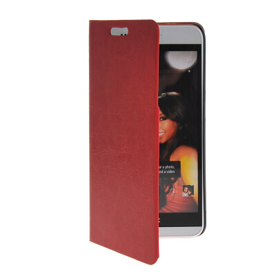 

MOONCASE Slim Leather Side Flip Wallet Card Slot Pouch with Kickstand Shell Back Case Cover for HTC Desire Eye Red