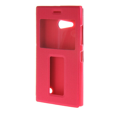 

MOONCASE Side Flip Hard board Slim Leather Bracket Window чехол для Cover Microsoft Lumia 730 ярко розовый