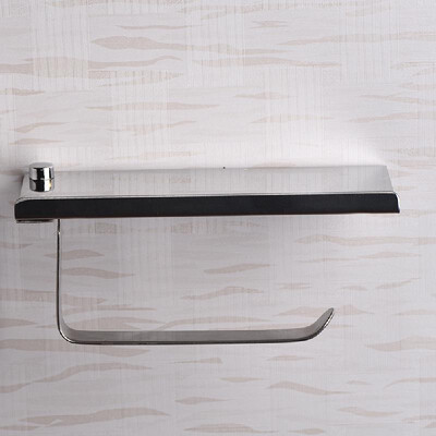 

Stainless Steel Wall Mount Mobile Phone Paper Towel Rack Simple Toilet Tissue Box Bathroom Paper Holder