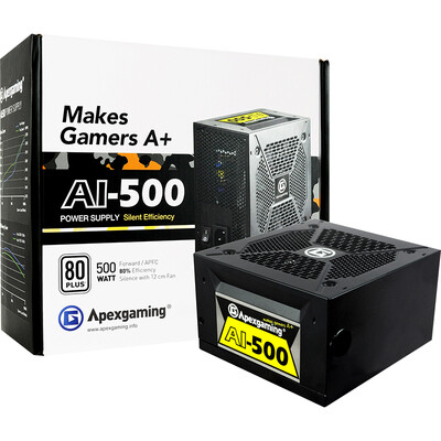 

Apex gaming AI-400 rated 400W white desktop power supply active PFC