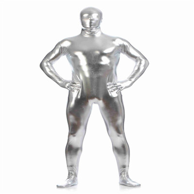 

Gesikai Men Shiny Metallic Full Bodysuits Zentai Suit Adults Unisex Catsuit Fancy Halloween Costumes