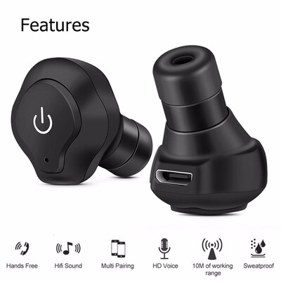 

TWS A1 Portable Bluetooth Earphone True Wireless Stereo Earbud HD Communication Waterproof Bluetooth Headset for iPhone Samsung