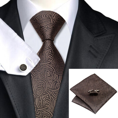 

2016 New Hot selling Vogue Men Silk Tie Set High Quality 100% Silk Necktie Handkerchief Cufflinks Set for Formal Wedding Business