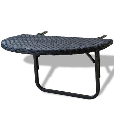 

Balcony Table Poly Rattan Black