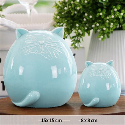 

modern Ceramic kitten set figurines home decor craft ornament indoor desk porcelain cat aniaml small furnishings birthday gift