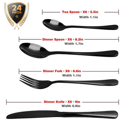 

Dinnerware Set Stainless Steel Cutlery Set Tableware Flatware Spoon Knife Fork Sets Western Salad Spoon Kitchen Tool Gift Party