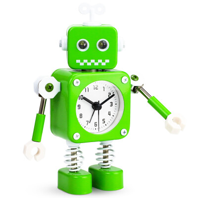 

Code Shi alarm clock children cartoon personality electronic clock cute lazy mechanical living room creative metal student small alarm clock 2754 robot green