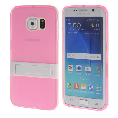 

MOONCASE Galsxy S6 Edge Case Jelly color Silicone Gel TPU Skin Slim With Stand Back Case Cover for Samsung Galsxy S6 Edge Pink