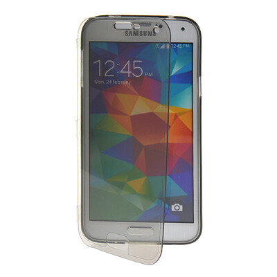 

MOONCASE Flip Wallet Soft Gel TPU Silicone Back Shell ЧЕХОЛ ДЛЯ Samsung Galaxy S5 I9600 Grey