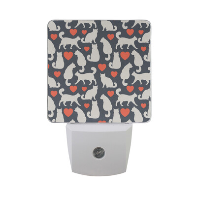 

ALAZA LED Night Light With Smart Dusk To Dawn SensorCats Theme Plug In Night Light
