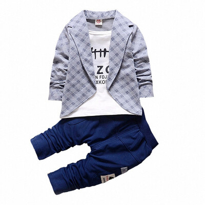 

Baby Boys Cotton Clothes Plaid Suits Spring Autumn Toddler Sets Children T-shirt Pants 2PcsSets kids Tracksuits