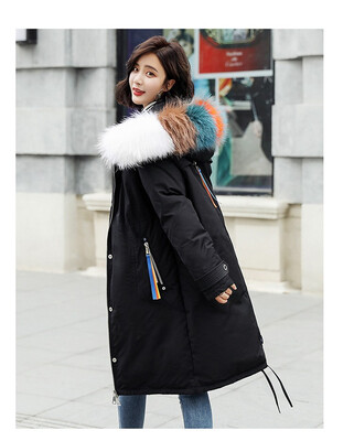 

The 2018 new thick fashion color fox big fur collar han edition looks thin in the long style jacket big size down jacket female