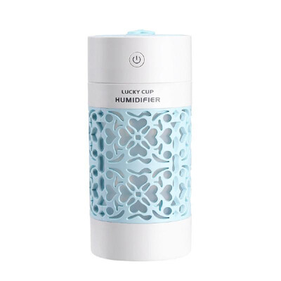 

250ml Capacity Air Humidifier Home Car Hollow Carving Ultra-quiet Multi-purpose Fan Night Light
