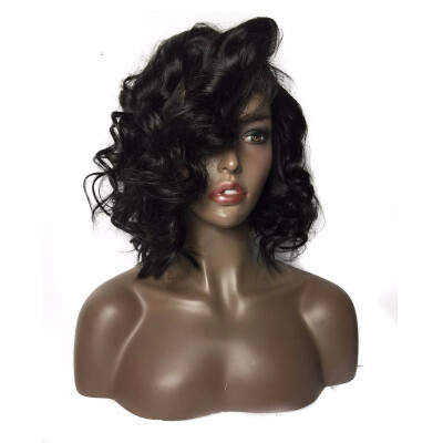 

9A Loose Wave Lace Front Human Hair Wigs Bob Wave Brazilian Virgin Hair Wigs with Baby Hair 130 Density Lace Wigs10-18 inches