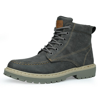 

Autumn&winter high shoes male Martin boots fashion Korean cowboy boots trend wild snow boots street outdoor boots