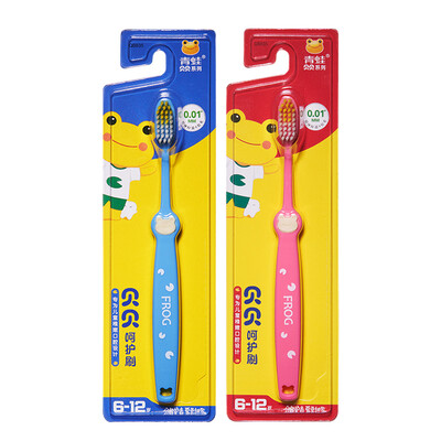 

Frog babe series childrens soft hair toothbrush 2 6-12 years old QB835 color random