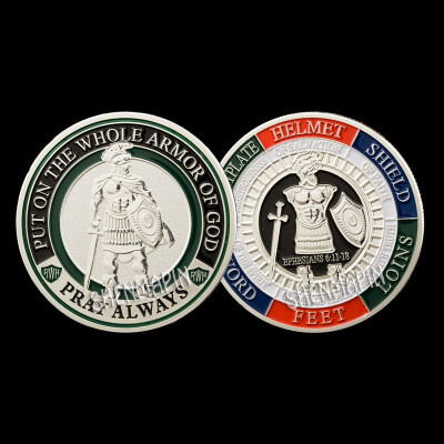 

God gives defensive armor commemorative coins high relief challenge token collection