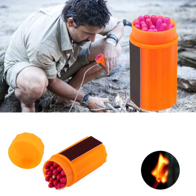 

Outdoor Stormproof Windproof Waterproof Matches Kit Orange Case 20 Matches
