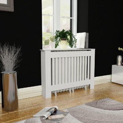 

White MDF Radiator Cover Heating Cabinet 44"