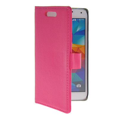 

MOONCASE Slim Leather Flip Wallet Card Pouch with Kickstand Shell Back ЧЕХОЛ ДЛЯ Samsung Galaxy S5 I9600 Hot pink
