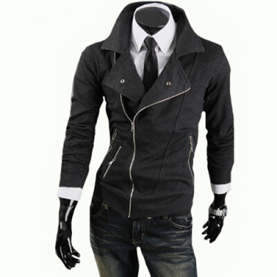 

CT&HF Men Fashion Coat Elegant Temperament Contracted Fleece Lapel Pure Color Silm Fleece Long-Sleeved Coat