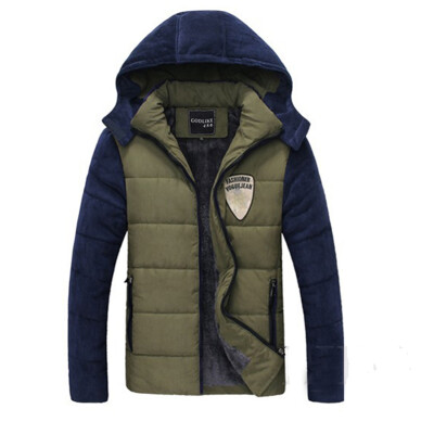 

Men Winter Jacket Warm Zip Up Hoodie Down Coat Outerwear Parka hooded Overcoat