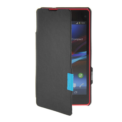 

MOONCASE Rhinestone Crystal Ultre Slim Leather Side Flip Wallet Back ЧЕХОЛ ДЛЯ Sony Xperia Z1 Compact (Mini) Black