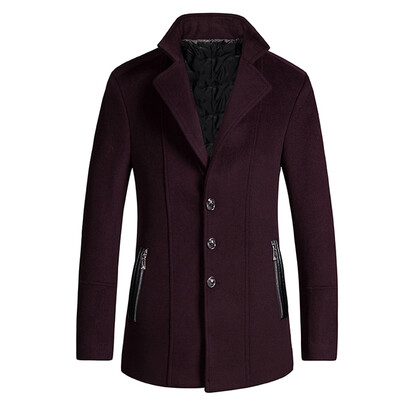 

Necini™ Man'S Winter paragraph wool coat lapel jacket and long sections Korean Slim tide male youth