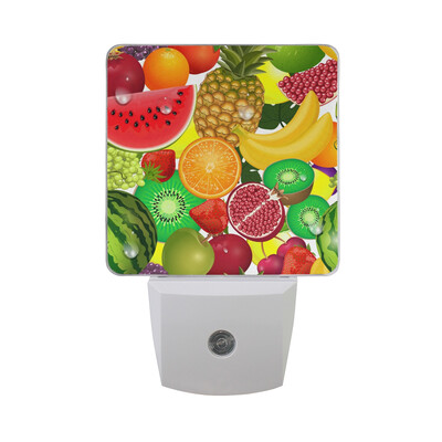 

ALAZA LED Night Light With Smart Dusk To Dawn SensorHand Drawn Bananas Plug In Night Light