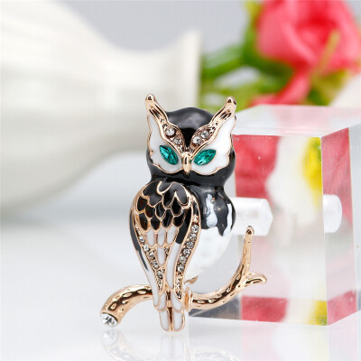 

Fashion Enamel Blue Eyes Owl Brooch Pins For Women Kids Lovely Gifts Animal Brooches Broches Lapel Masquerade Jewelry Russia New