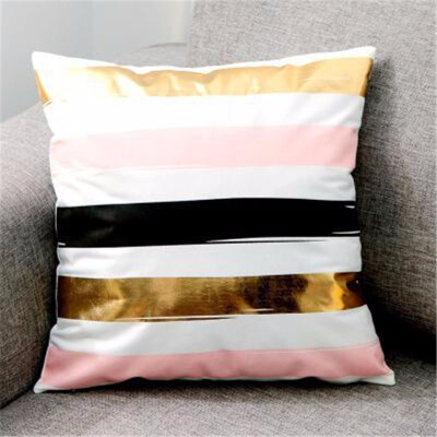 

Nordic Design Geometric Pattern Bronzing Gold Cushion Decorative Pillow Home Decor Sofa Throw Pillow