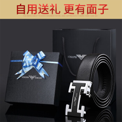 

Zhuo Fan Armani belt mens leather suede leather automatic buckle belt H letter buckle business pants with Korean version of the tide gift box packaging