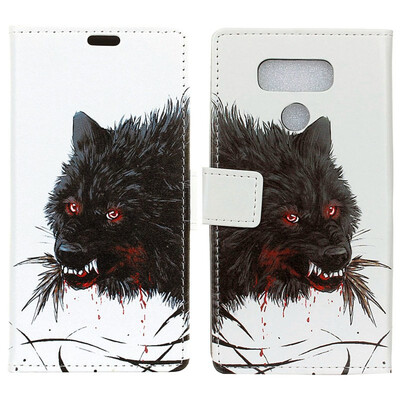 

MOONCASE LG V40 ThinQ Painted Leather Case - Hungry Wolf