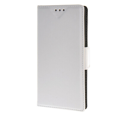 

MOONCASE Sony Xperia M4 Aqua Case Oil Skin Leather Card Flip Wallet Slot Bracket Back Case Cover White