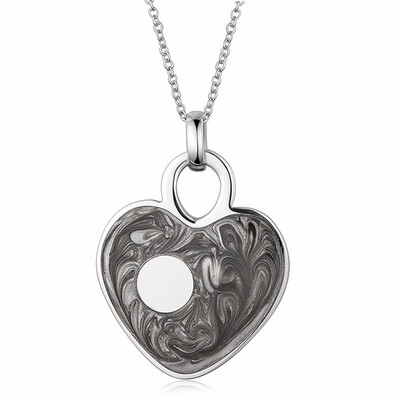 

Black Oil Painting Stainless Steel Heart Design Pendant Necklace