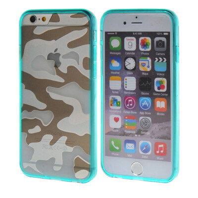 

MOONCASE Camouflage Style Soft Flexible Silicone Gel TPU Skin Shell Back Case Cover for Apple iPhone 6 Plus ( 5.5 inch ) Azure