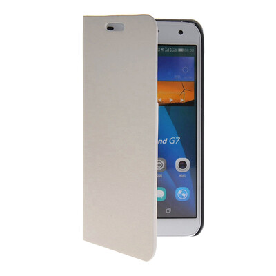 

MOONCASE Slim Leather Side Flip Wallet Card Slot Pouch with Kickstand Shell Back чехол для Huawei Ascend G7 White